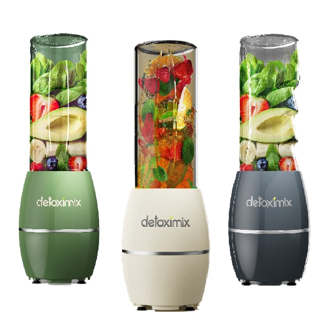 Vignette produit Mini Blender Néo trio (blanc, vert et gris) Detoximix