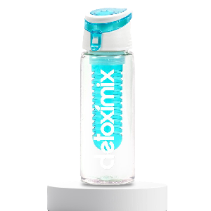 Présentoir bouteille infuseur à fruits bleu